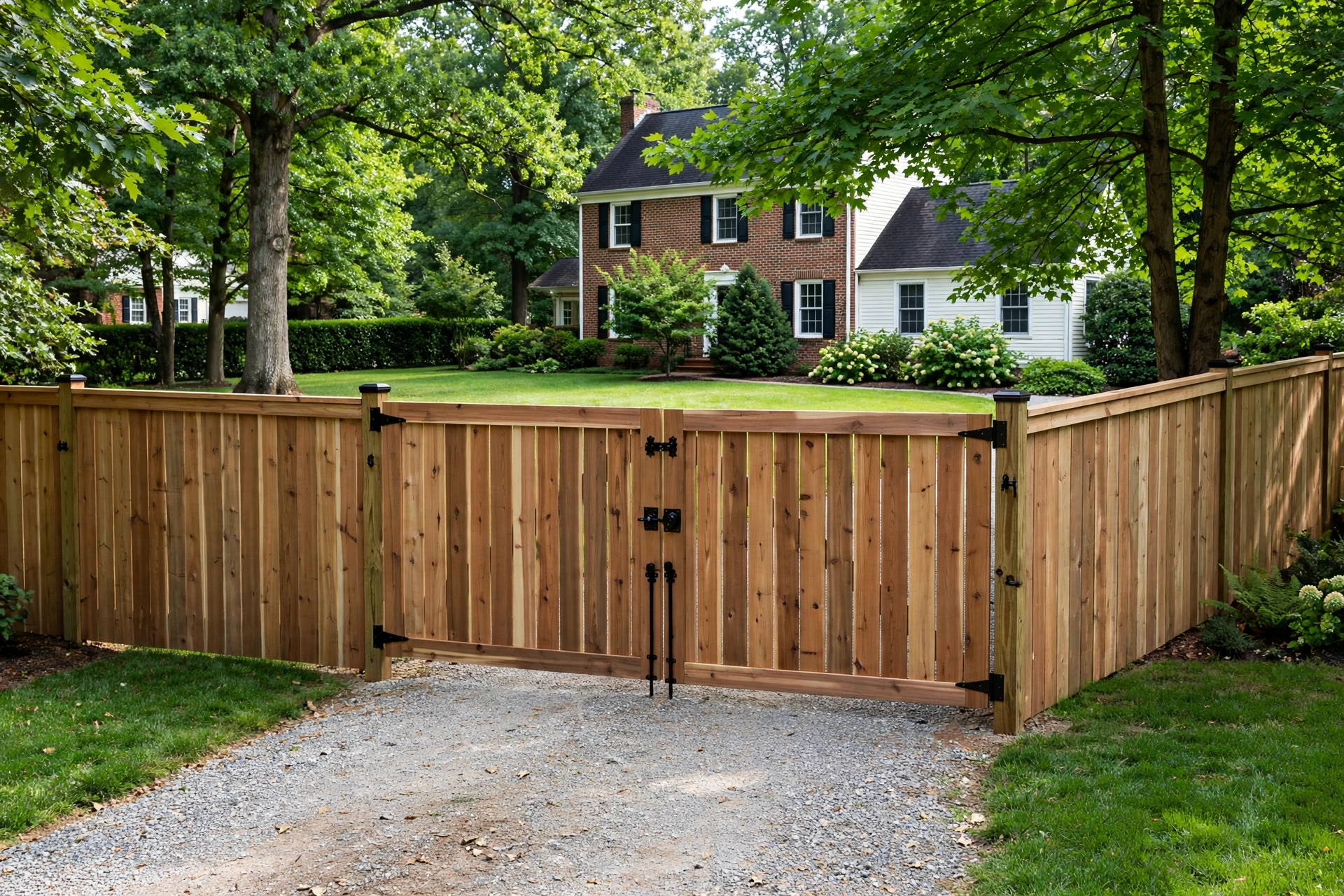 Double Gate Installation —  Double Gate Installation in White Marsh by Bowie Fence Company